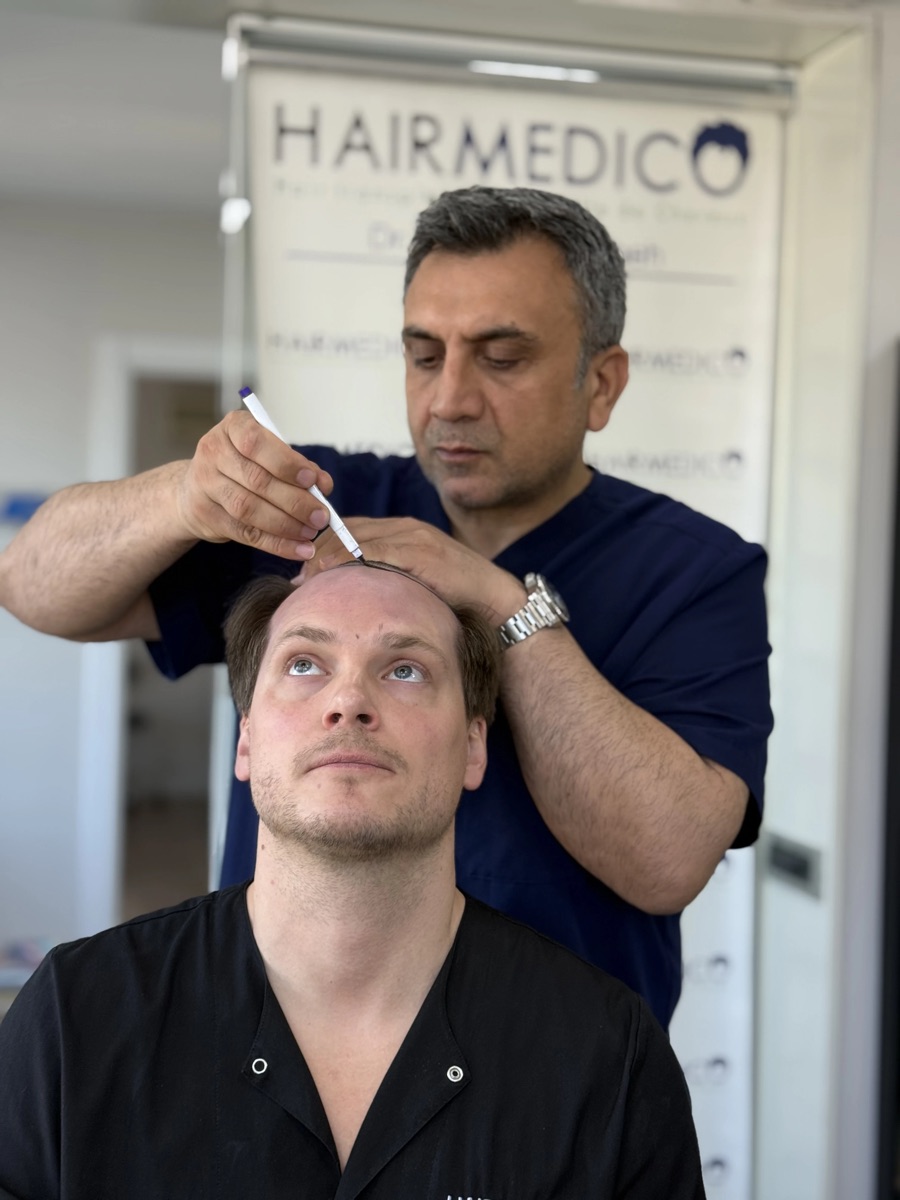 Dr. Arslan Musbeh personally designing hairline symmetry