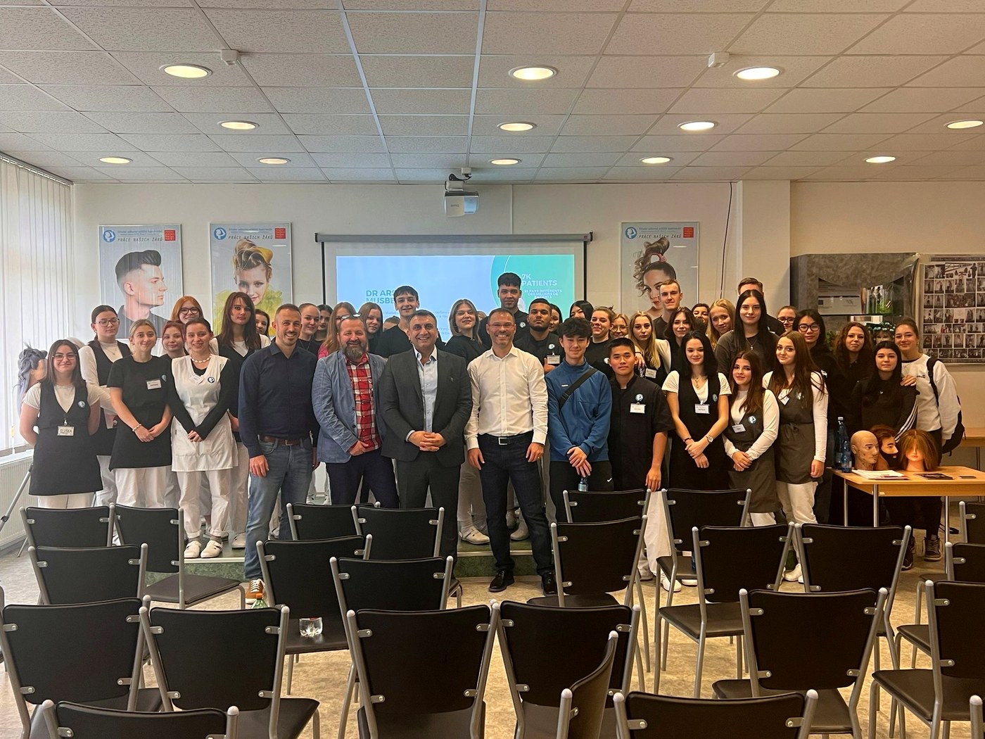 Group photo of a Hairmedico Academy training cohort with Dr. Arslan Musbeh